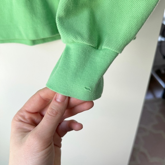 💚 VINTAGE LACOSTE GREEN LONG SLEEVE UNISEX POLO MADE IN FRANCE PERU - Picture 7 of 7